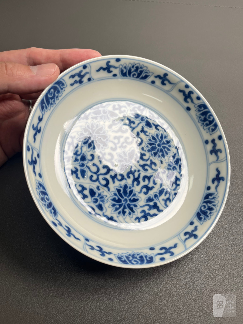 清同治  青花缠枝莲纹盘（一对） - 图5
